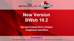 New BWeb 10.2 Version
