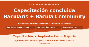 Marina de Brasil capacitada en Bacularis + Bacula Community por PodHeitor