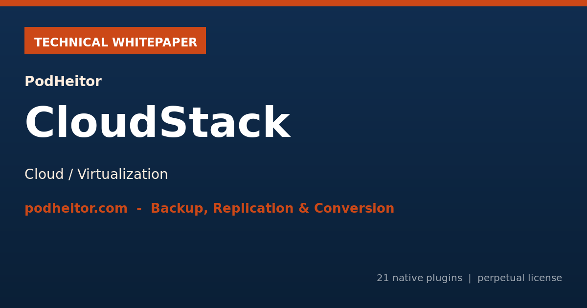Whitepaper técnico — PodHeitor CloudStack para Bacula