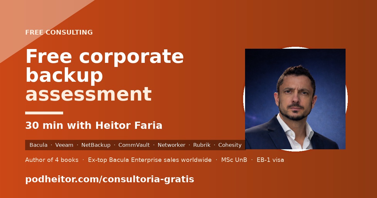 🩺 Free corporate backup assessment — 30 min with Heitor Faria