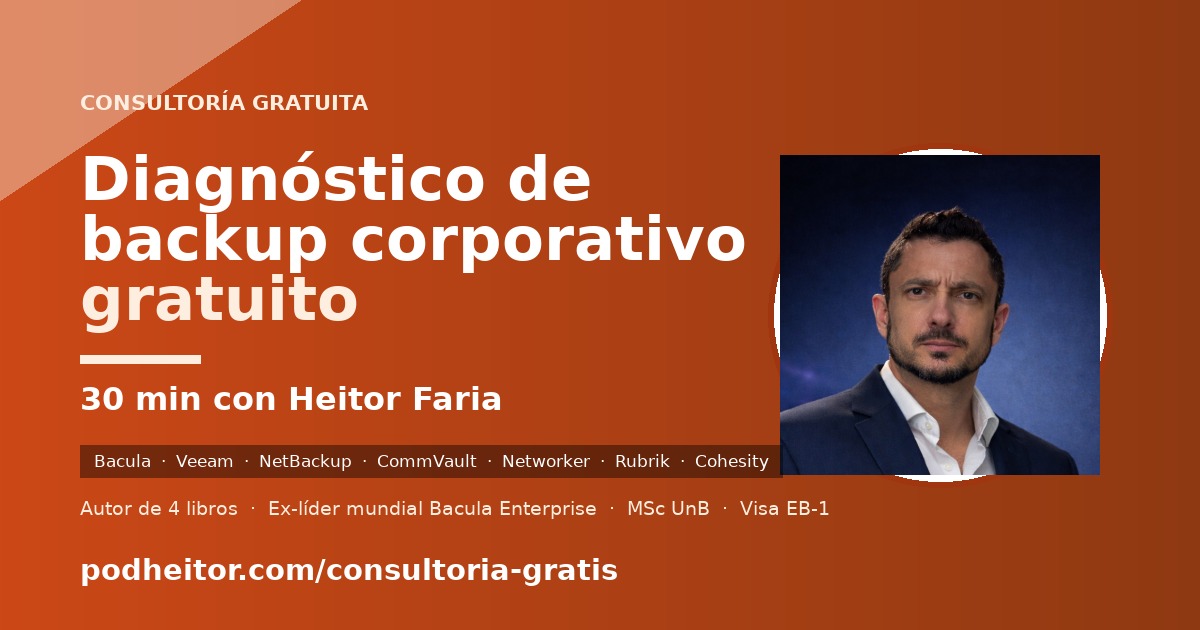 🩺 Diagnóstico gratuito de backup corporativo — 30 min con Heitor Faria