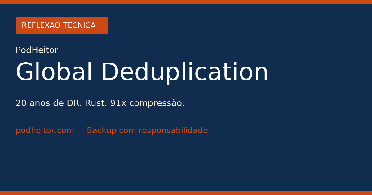 Veinte años en Disaster Recovery, y por qué aún no lancé Global Deduplication