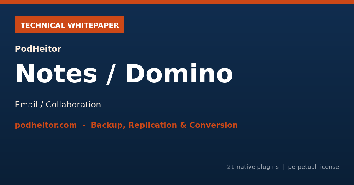 Whitepaper técnico — PodHeitor Notes / Domino para Bacula