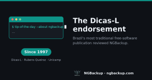NGBackup on Dicas-L: an endorsement from almost three decades of free software in Brazil